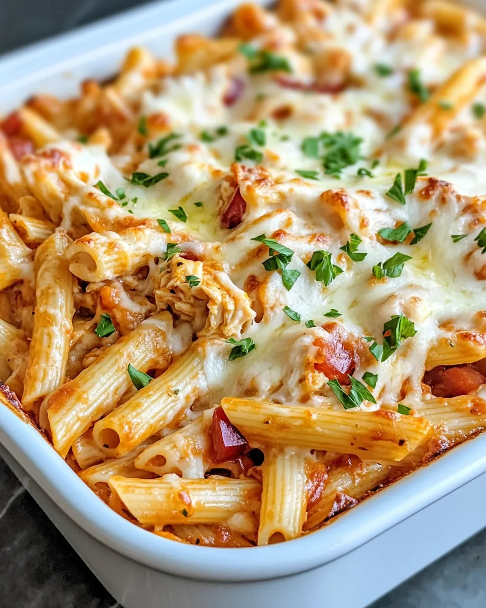 Easy BBQ Chicken Pasta Bake dish photo