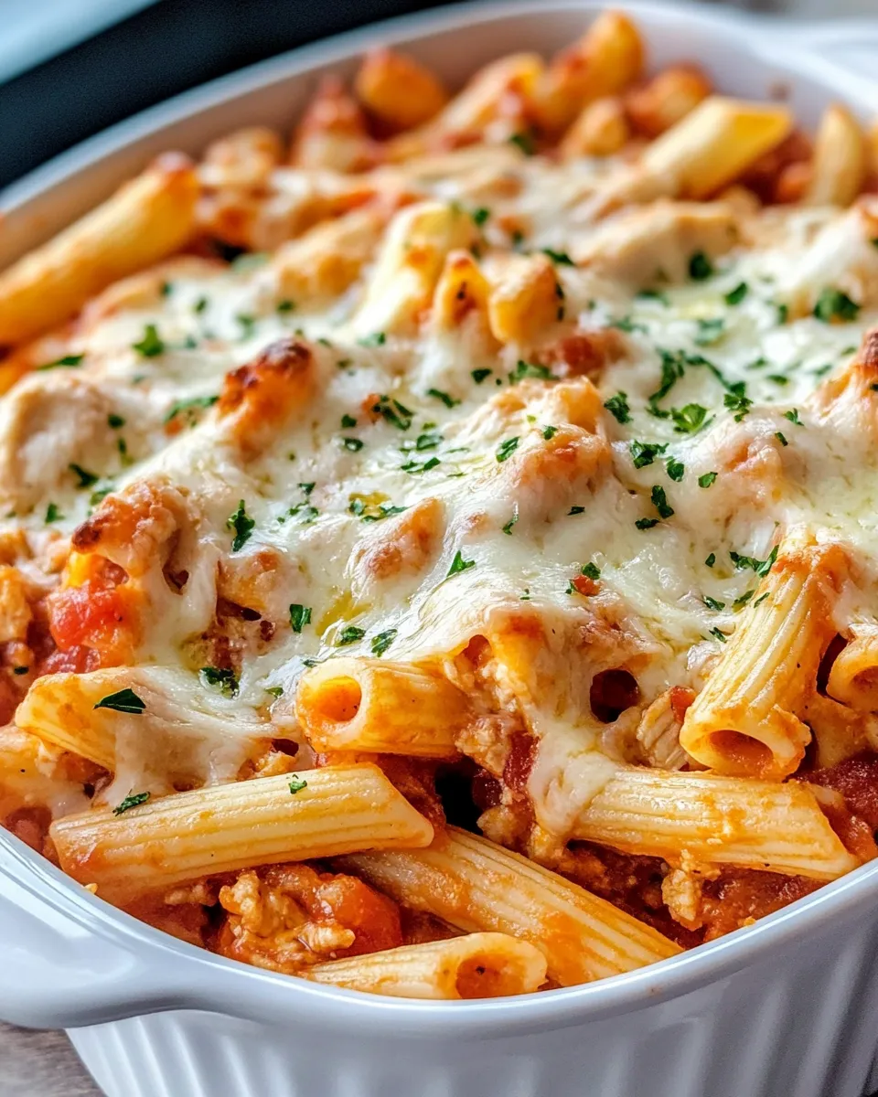 Homemade Baked Chicken Parmesan Pasta Casserole photo