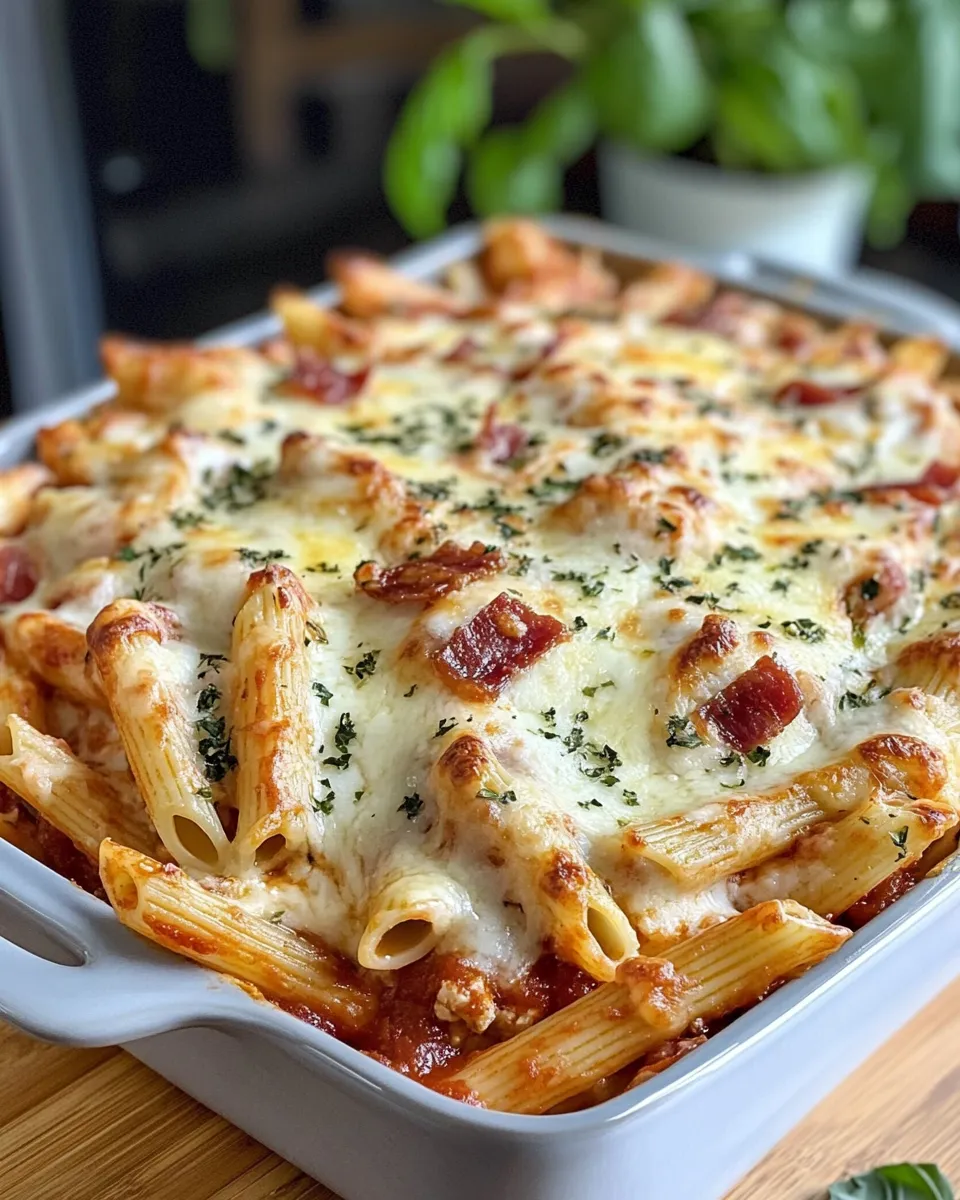 Classic Baked Chicken Parmesan Pasta Casserole image