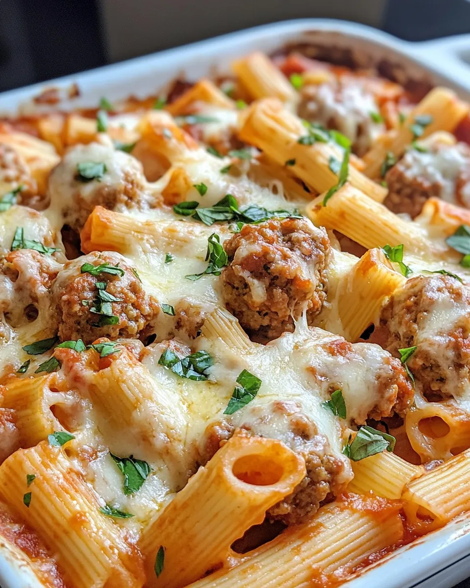 Homemade Baked Meatball Rigatoni photo