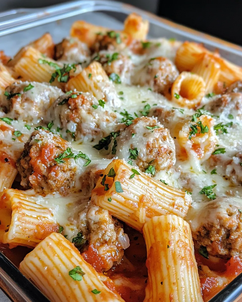Classic Baked Meatball Rigatoni recipe image