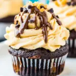 Delicious Banana Chocolate Cupcakes with Peanut Butter Frosting photo