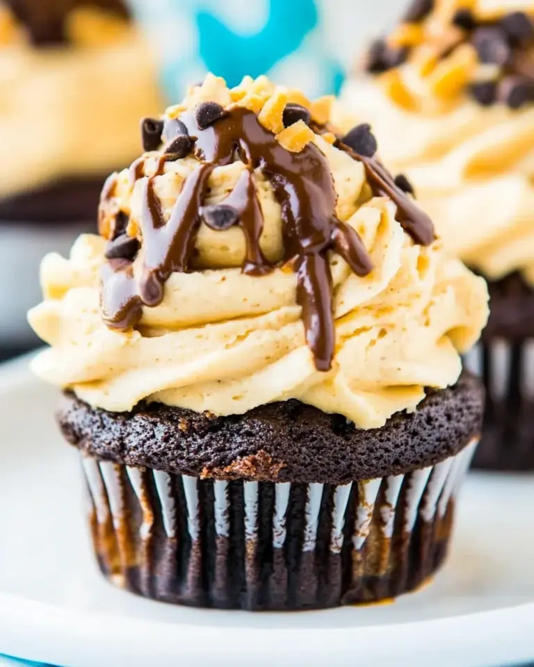 Delicious Banana Chocolate Cupcakes with Peanut Butter Frosting photo