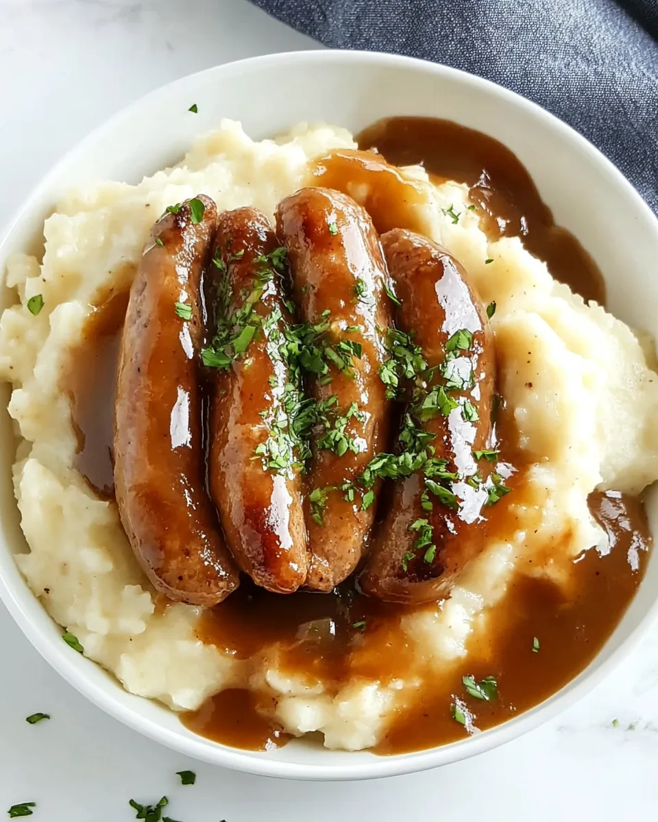 Delicious Bangers and Mash recipe photo