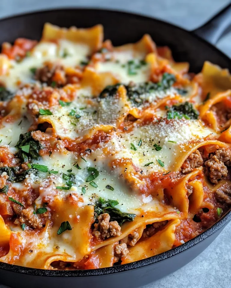 Homemade Beef and Spinach Lasagna Skillet photo