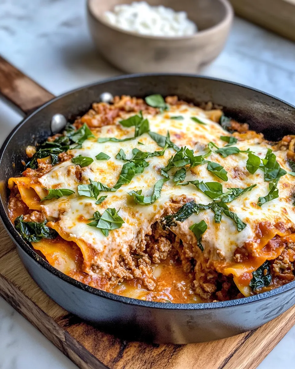 Easy Beef and Spinach Lasagna Skillet recipe photo