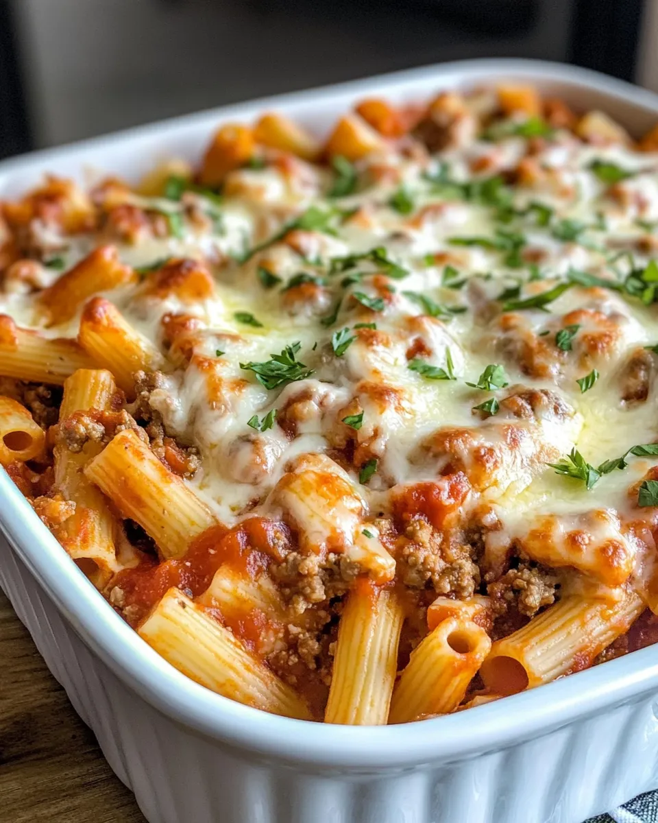 Homemade Beefy Baked Ziti Casserole recipe photo