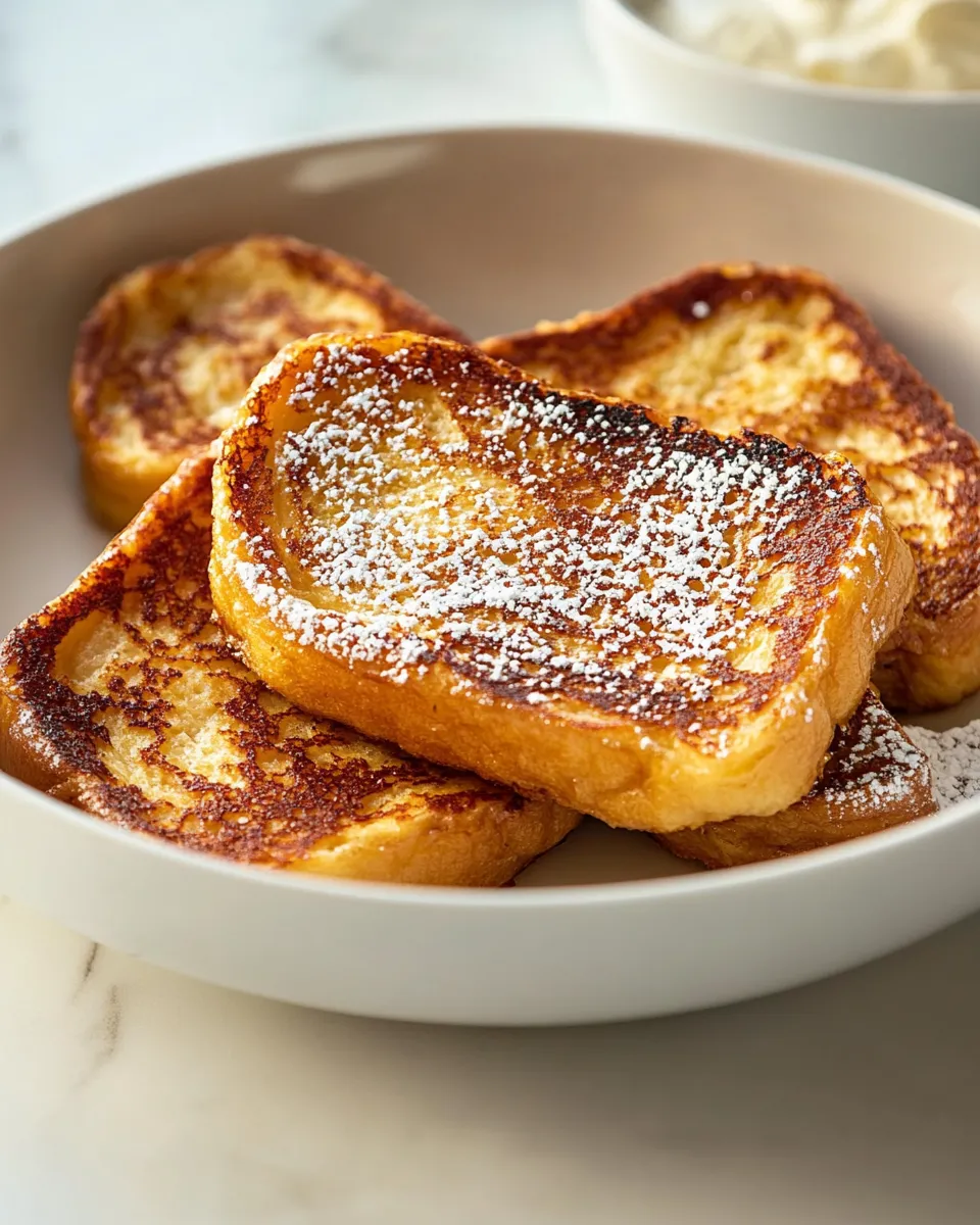 Delicious Best French Toast Recipe (Pain Perdu) food shot