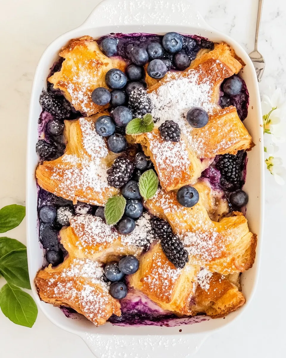 Classic Blueberry Croissant French Toast Bake dish photo