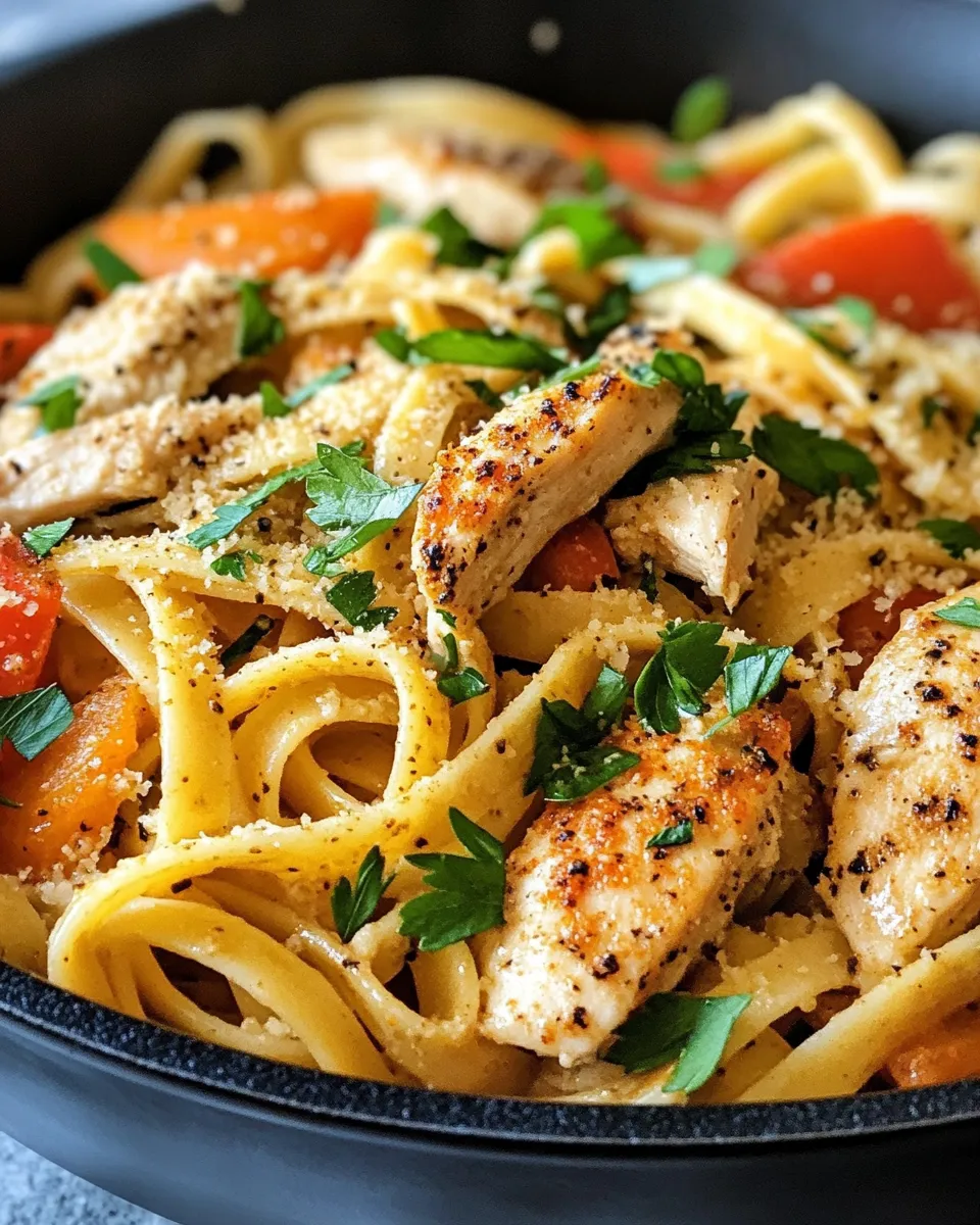 Classic Cajun Chicken Pasta with Bell Peppers dish photo