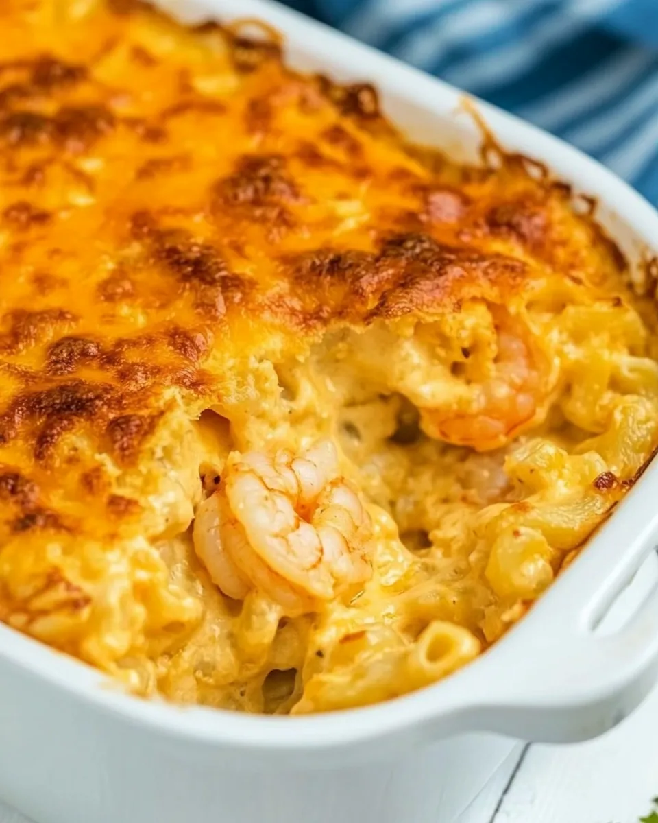 Easy Cajun Shrimp and Crab Mac and Cheese food shot