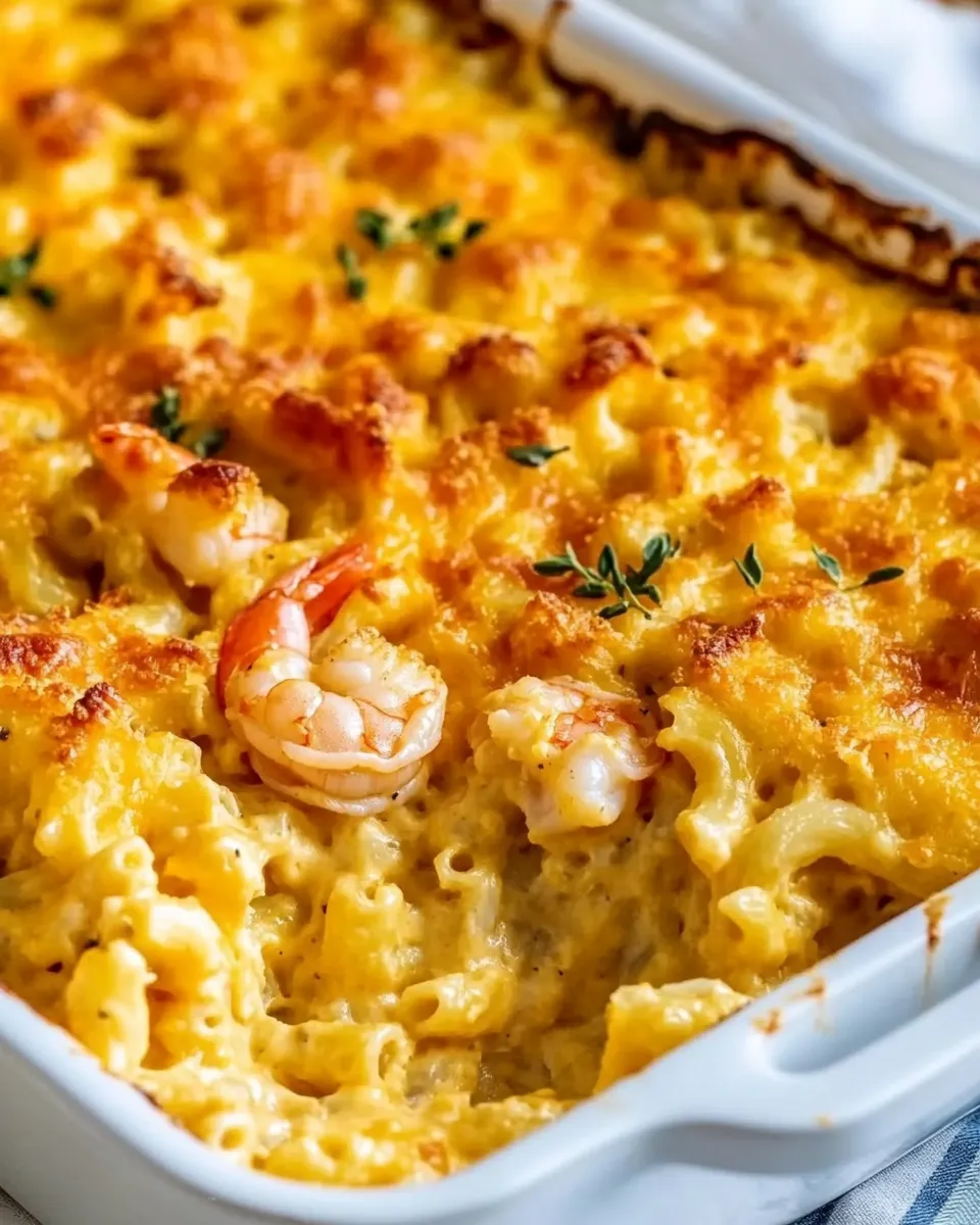 Delicious Cajun Shrimp and Crab Mac and Cheese plate image