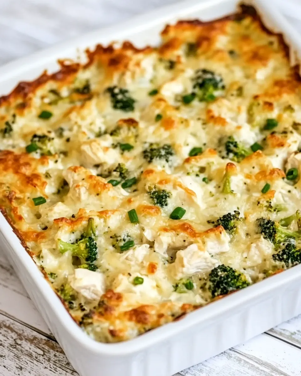 Delicious Chicken Broccoli Alfredo Casserole dish photo