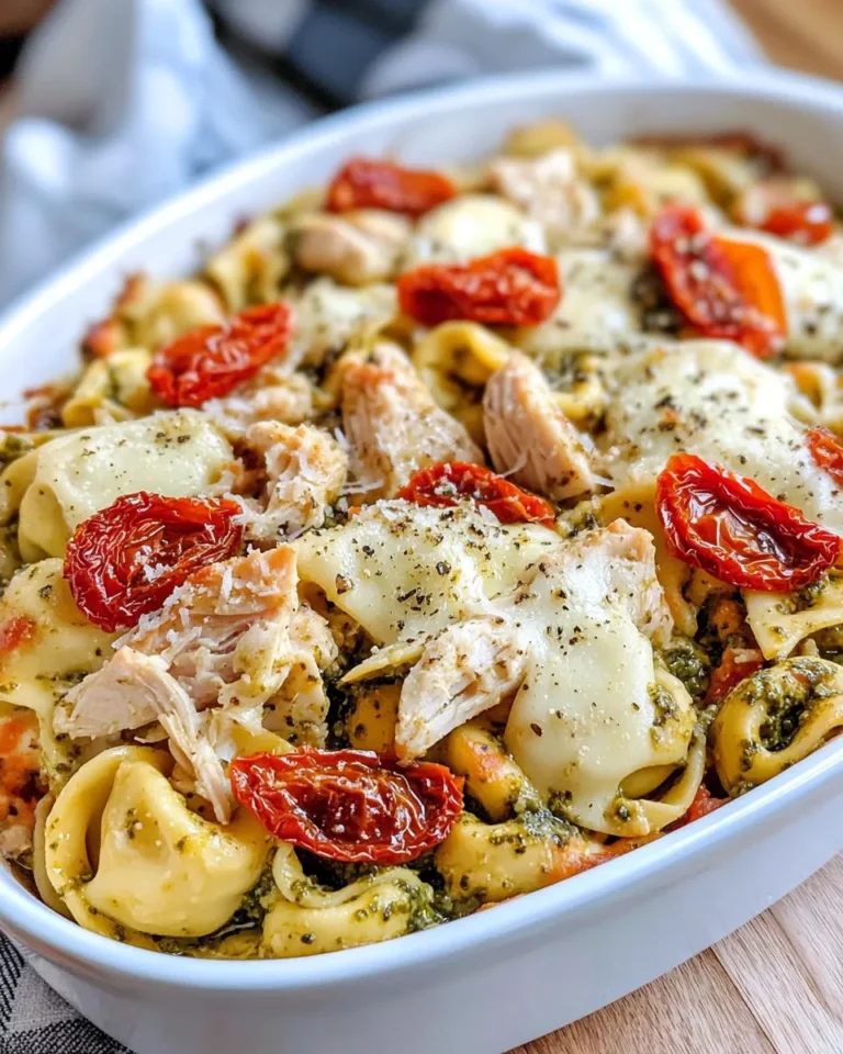 Homemade Chicken Pesto Tortellini Bake recipe photo