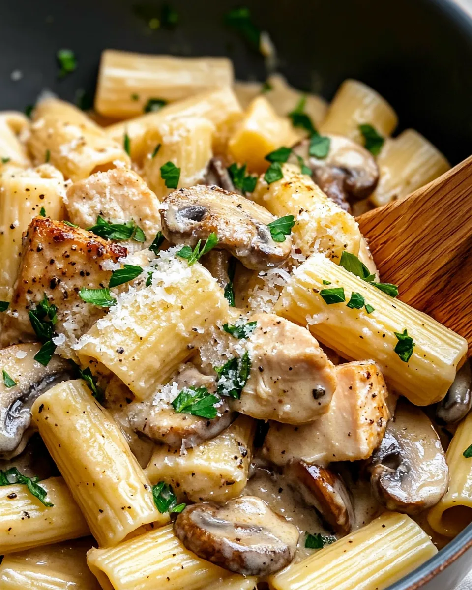 Classic Chicken and Mushroom Rigatoni dish photo