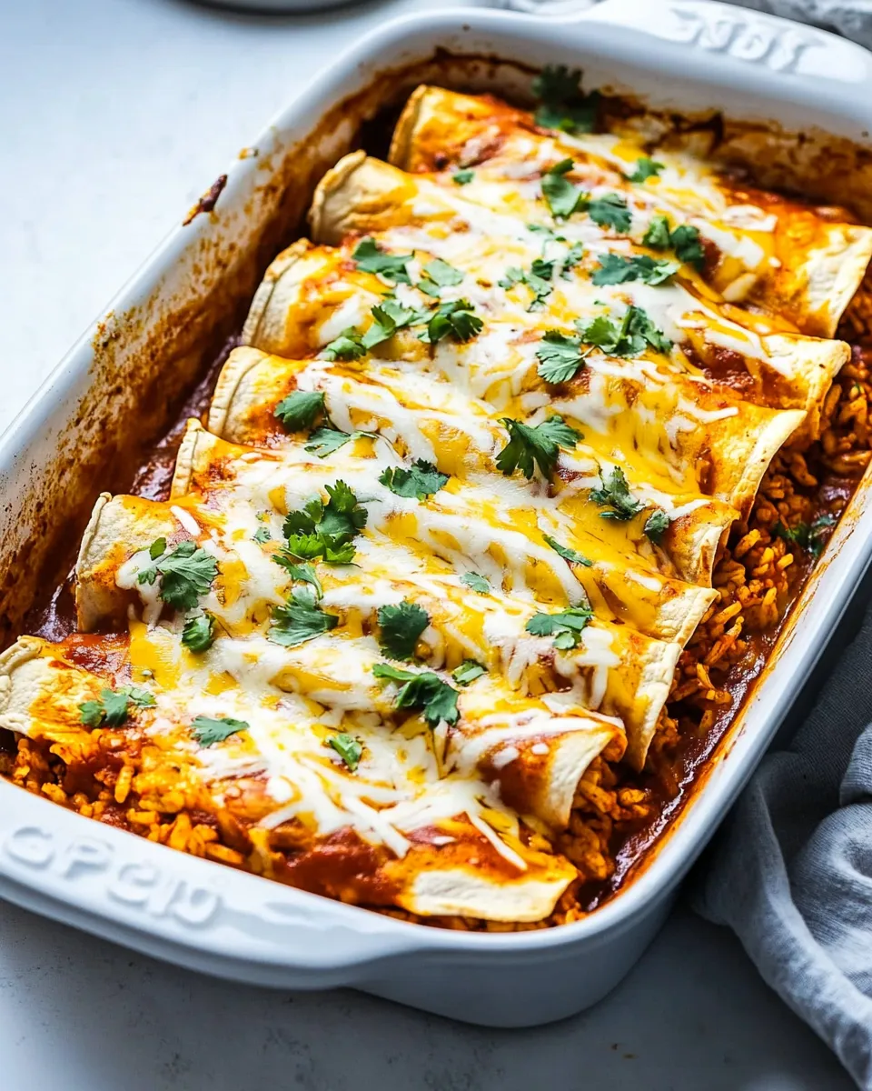Homemade Chicken and Rice Enchiladas recipe photo