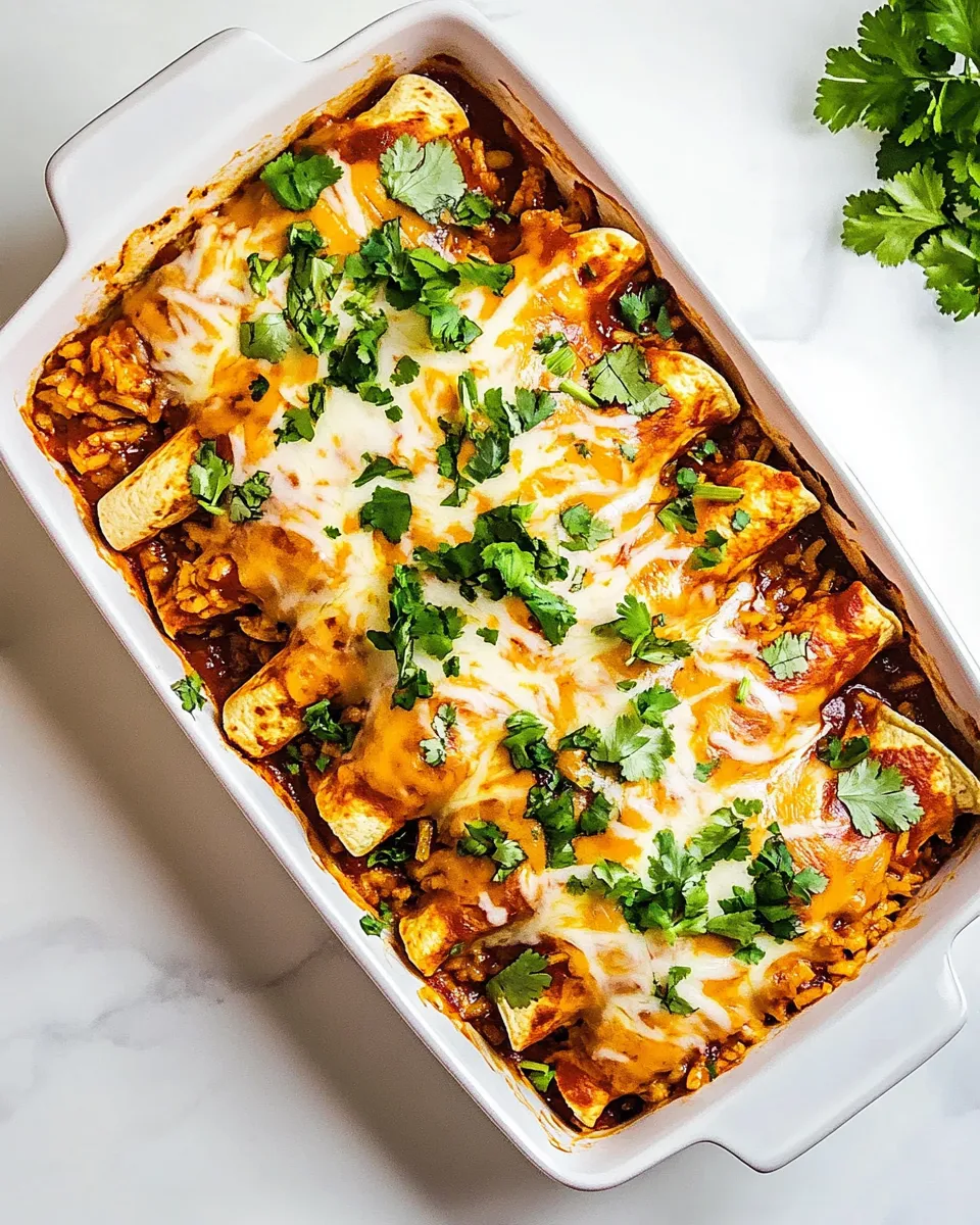 Delicious Chicken and Rice Enchiladas plate image