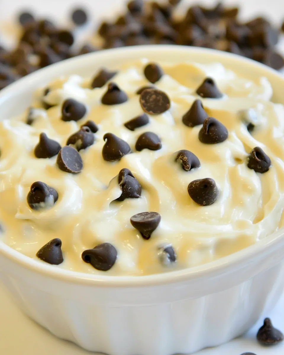 Delicious Chocolate Chip Dip food shot
