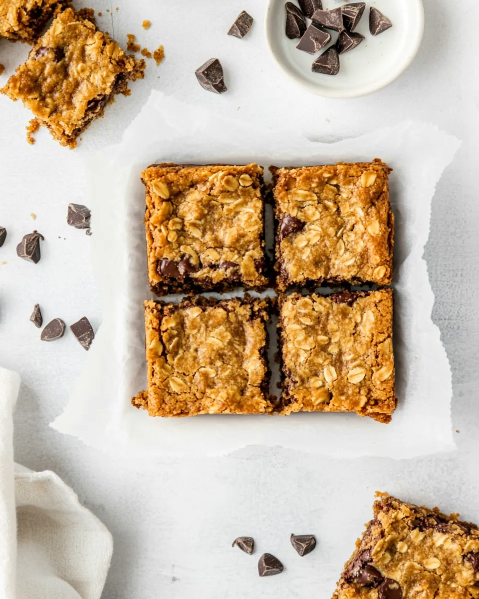 Classic Chocolate Chunk Oatmeal Cookie Bars image