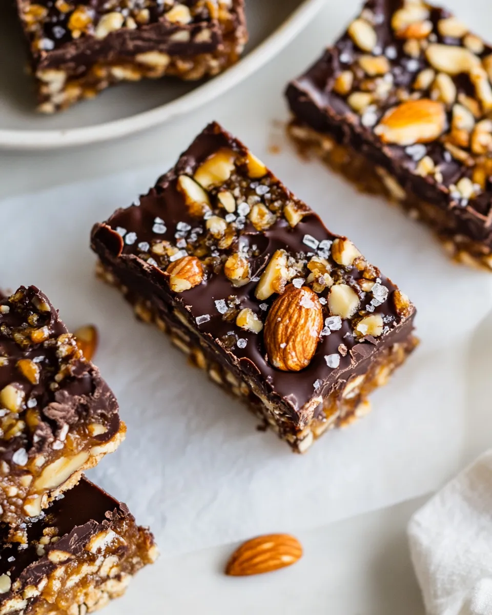 Delicious Chocolate Dunked Salted Honey Nut Bars. picture
