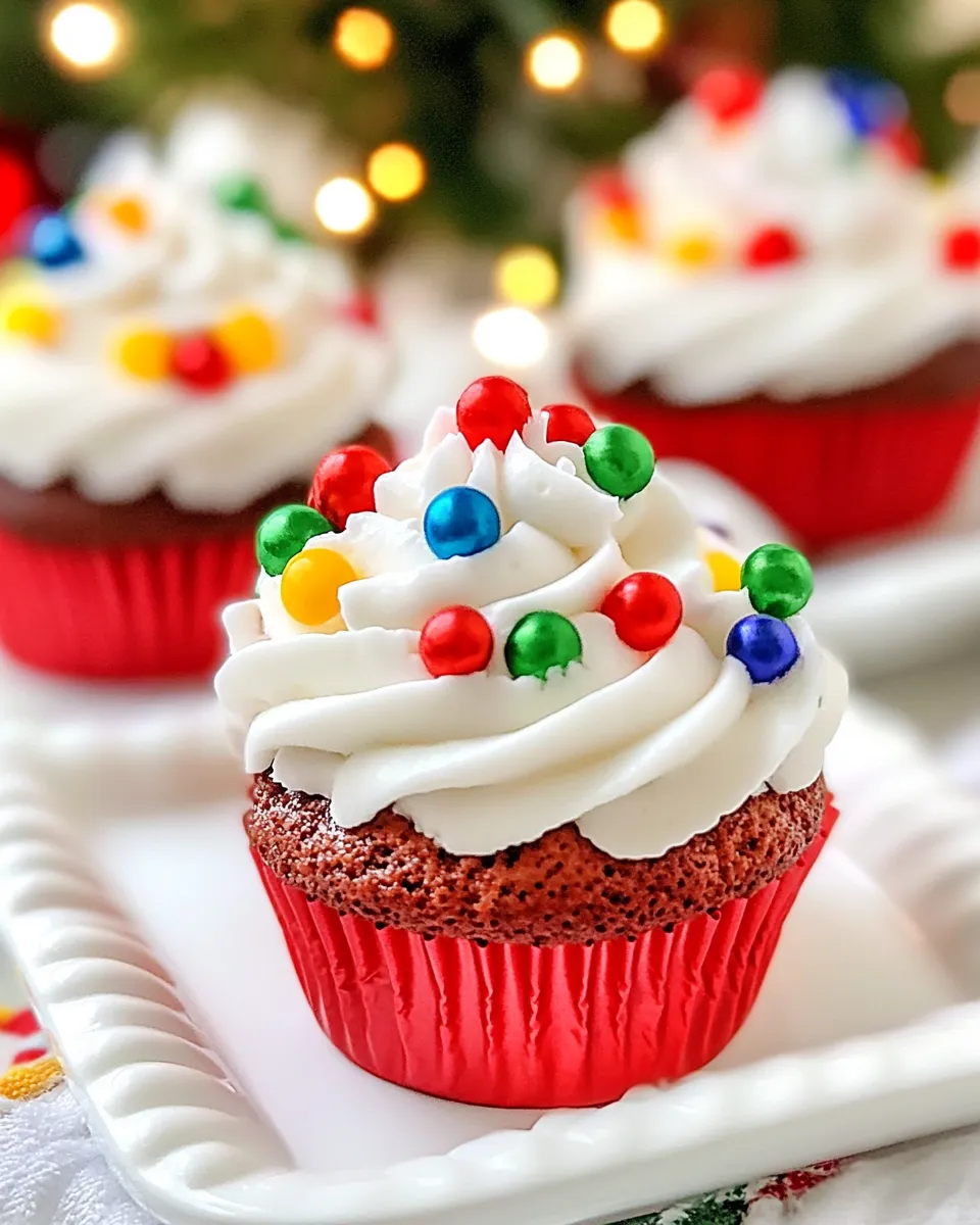 Homemade Christmas Light Cupcakes photo