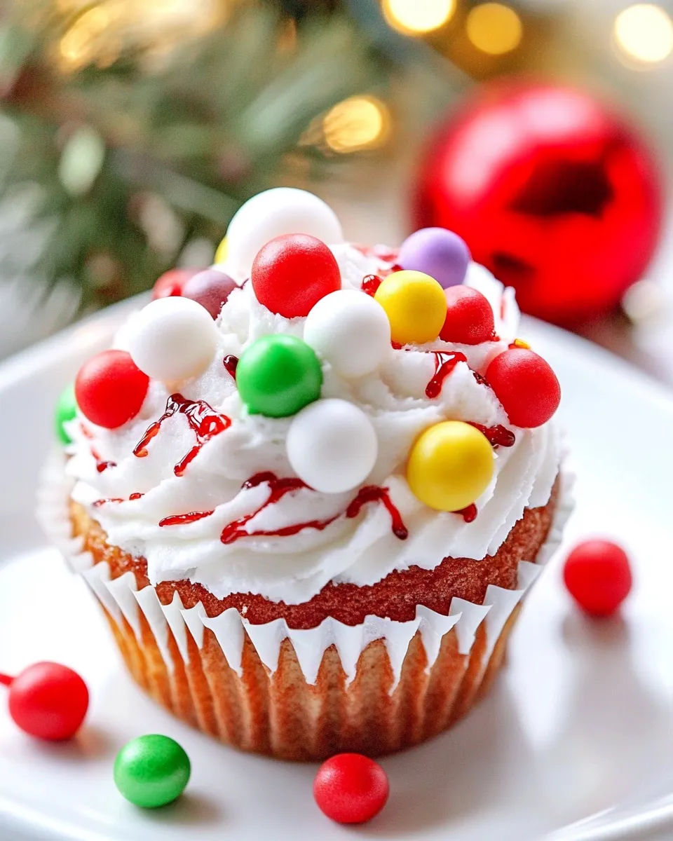 Delicious Christmas Light Cupcakes food shot