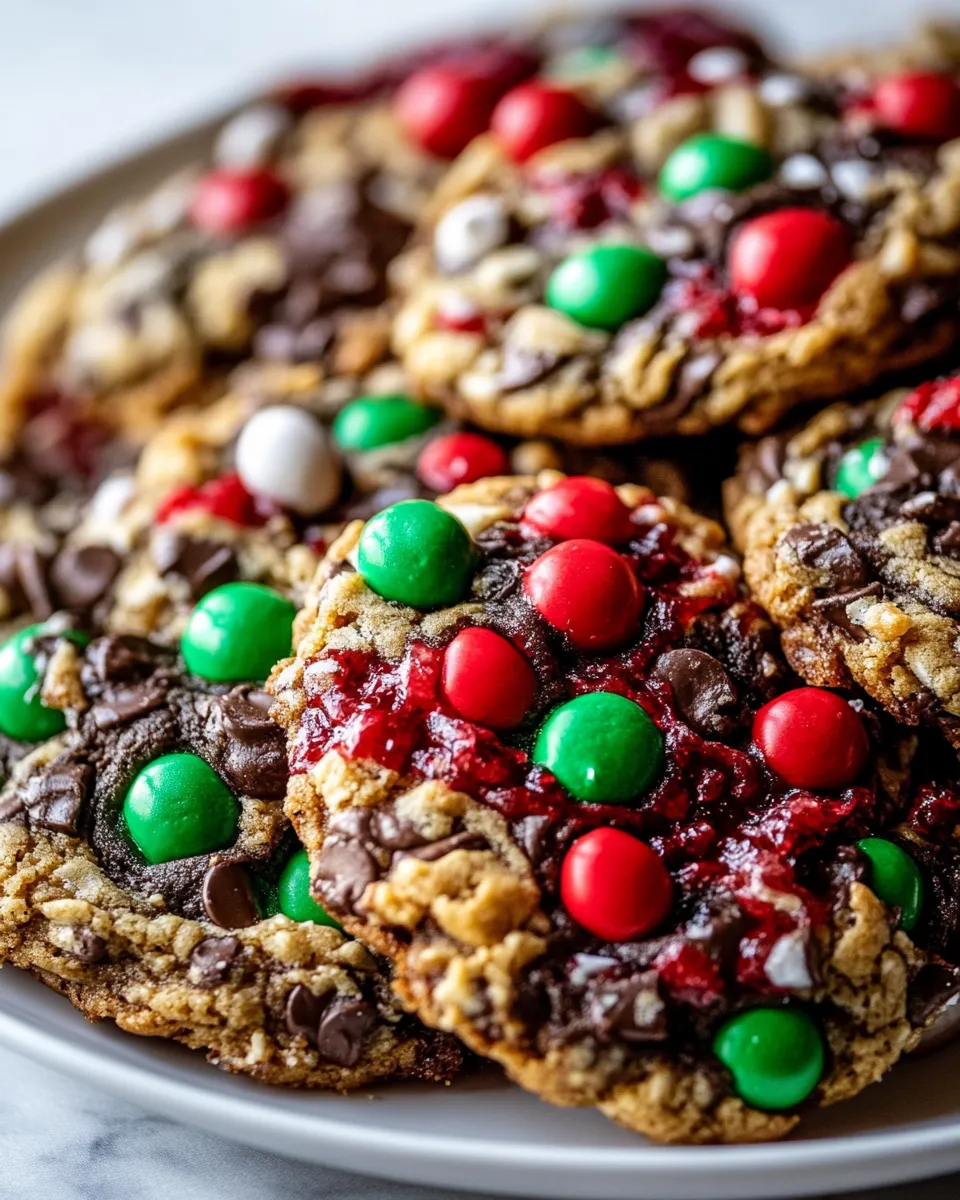 Sweet Christmas Monster Cookies. recipe photo