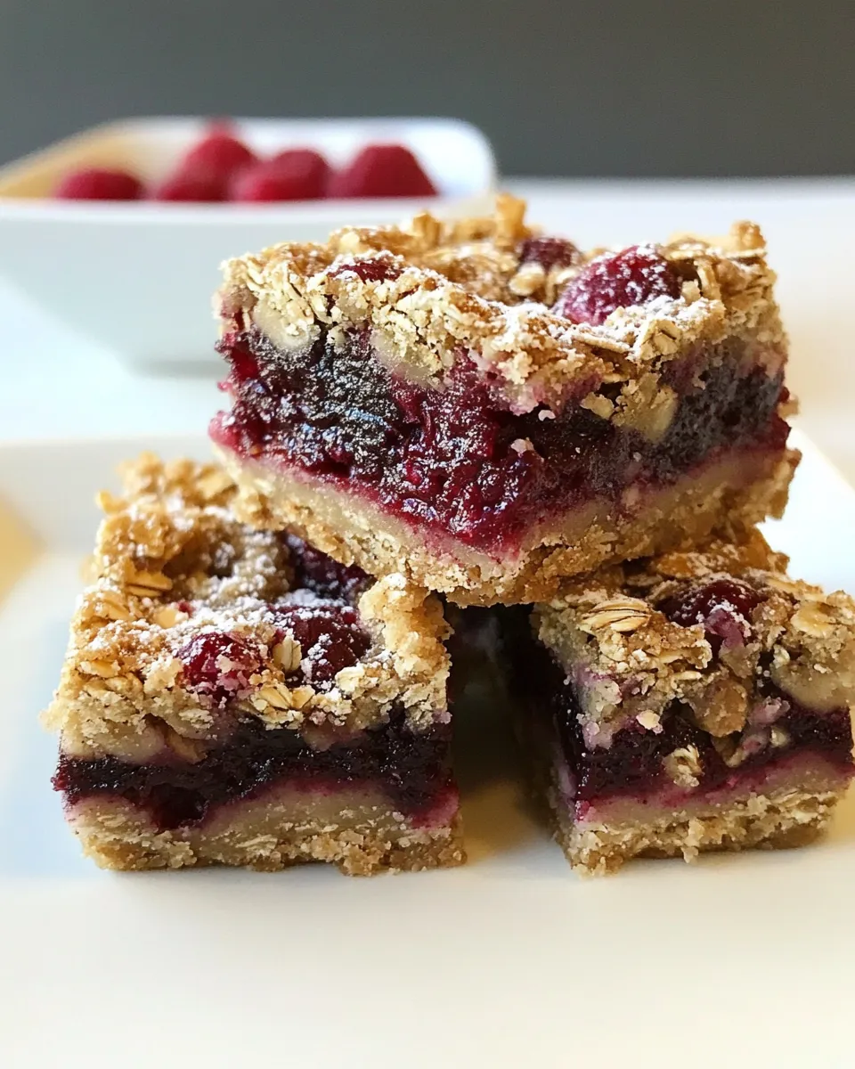 Homemade Clean Eating Raspberry Oat Bars photo