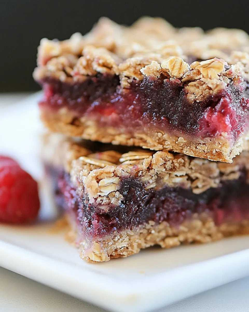 Delicious Clean Eating Raspberry Oat Bars dish photo