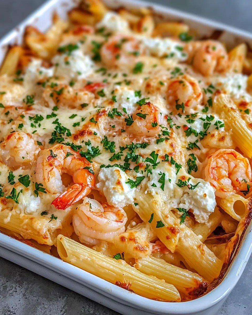 Easy Crab and Shrimp Pasta Bake food shot