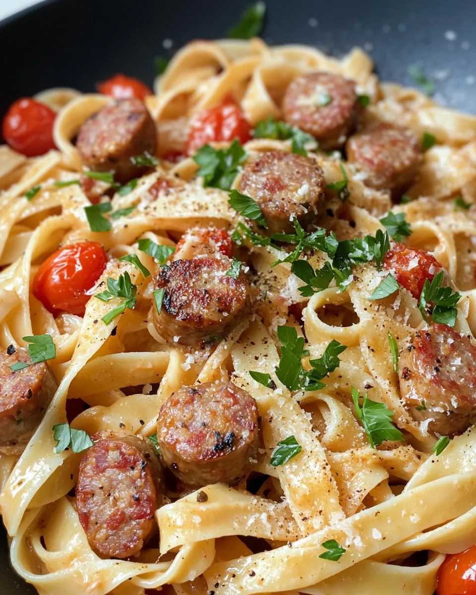 Classic Creamy Cajun Sausage Pasta dish photo