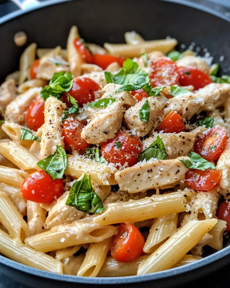 Homemade Creamy Chicken Bruschetta Pasta photo