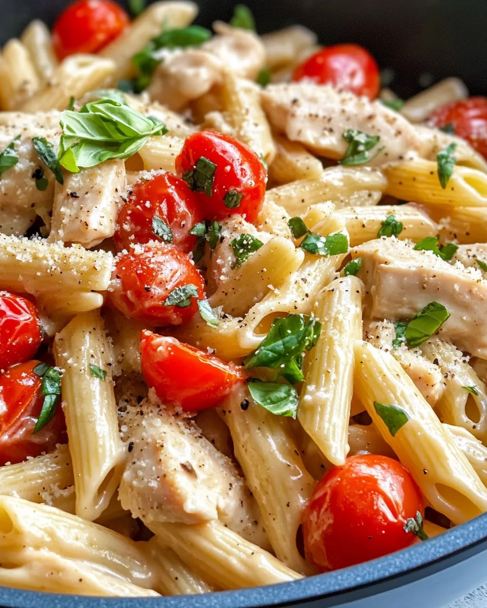Classic Creamy Chicken Bruschetta Pasta image
