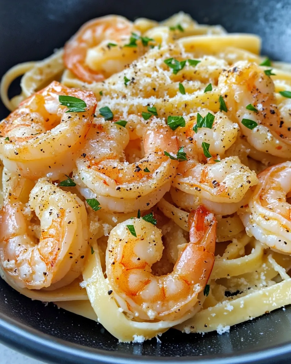 Classic Creamy Garlic Shrimp Pasta image