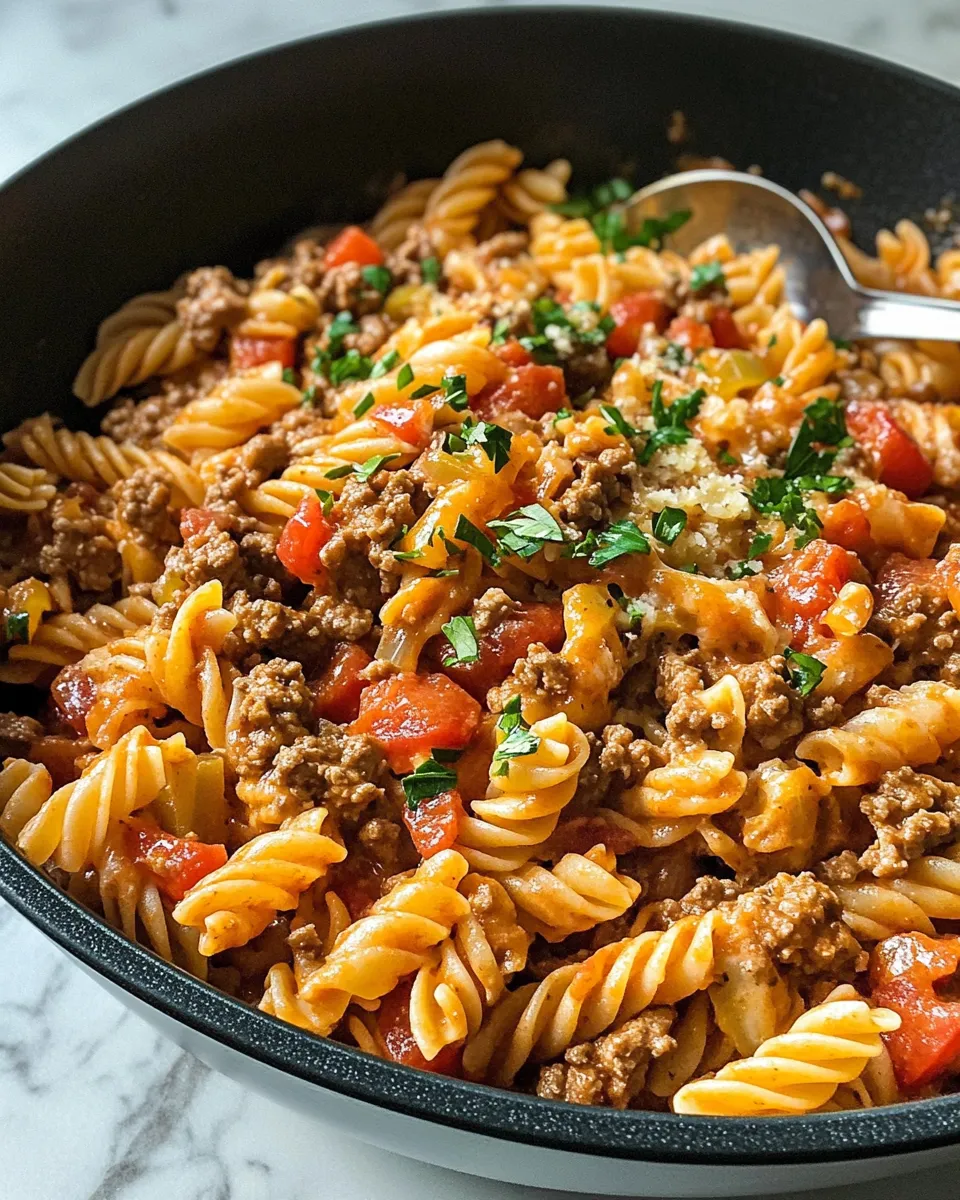 Easy Creamy Goulash-Style Pasta food shot