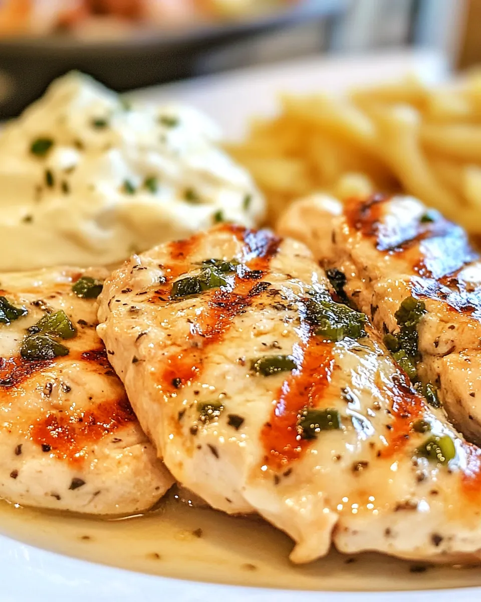 Easy Creamy Grilled Chicken Piccata food shot