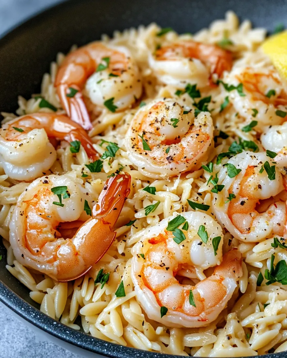 Homemade Creamy Lemon Shrimp Orzo recipe photo