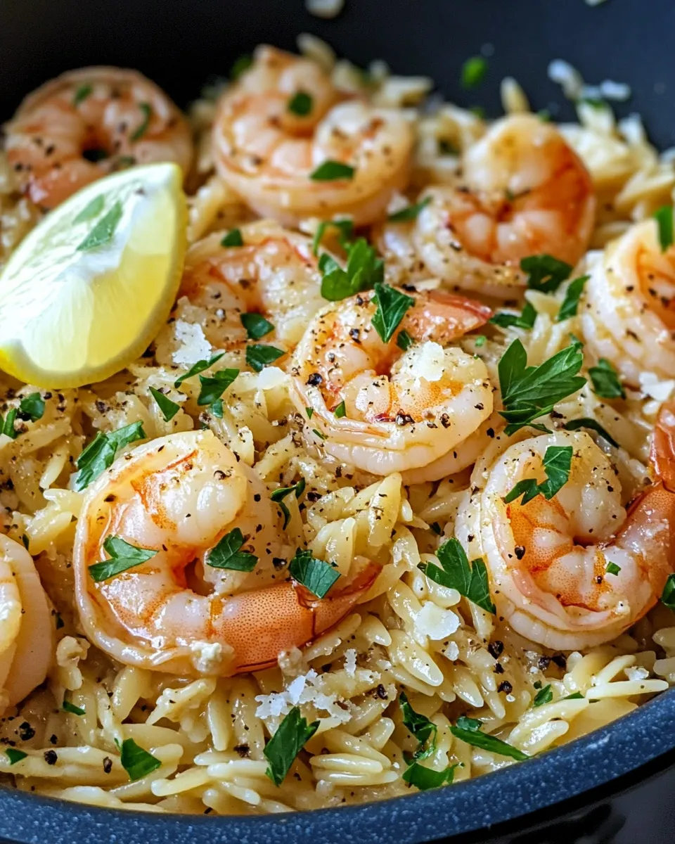 Classic Creamy Lemon Shrimp Orzo dish photo