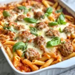 Homemade Creamy Meatball Pasta Bake recipe photo