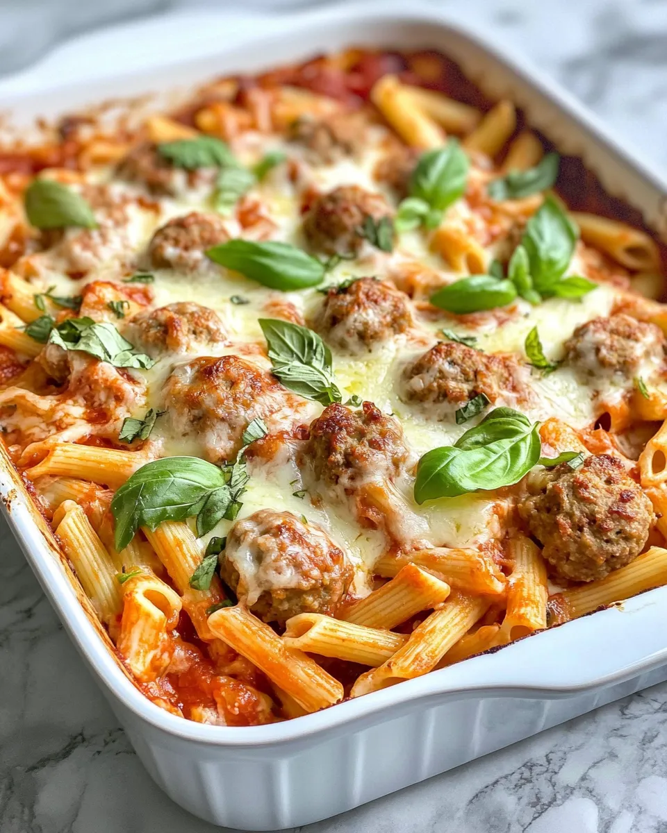 Homemade Creamy Meatball Pasta Bake recipe photo