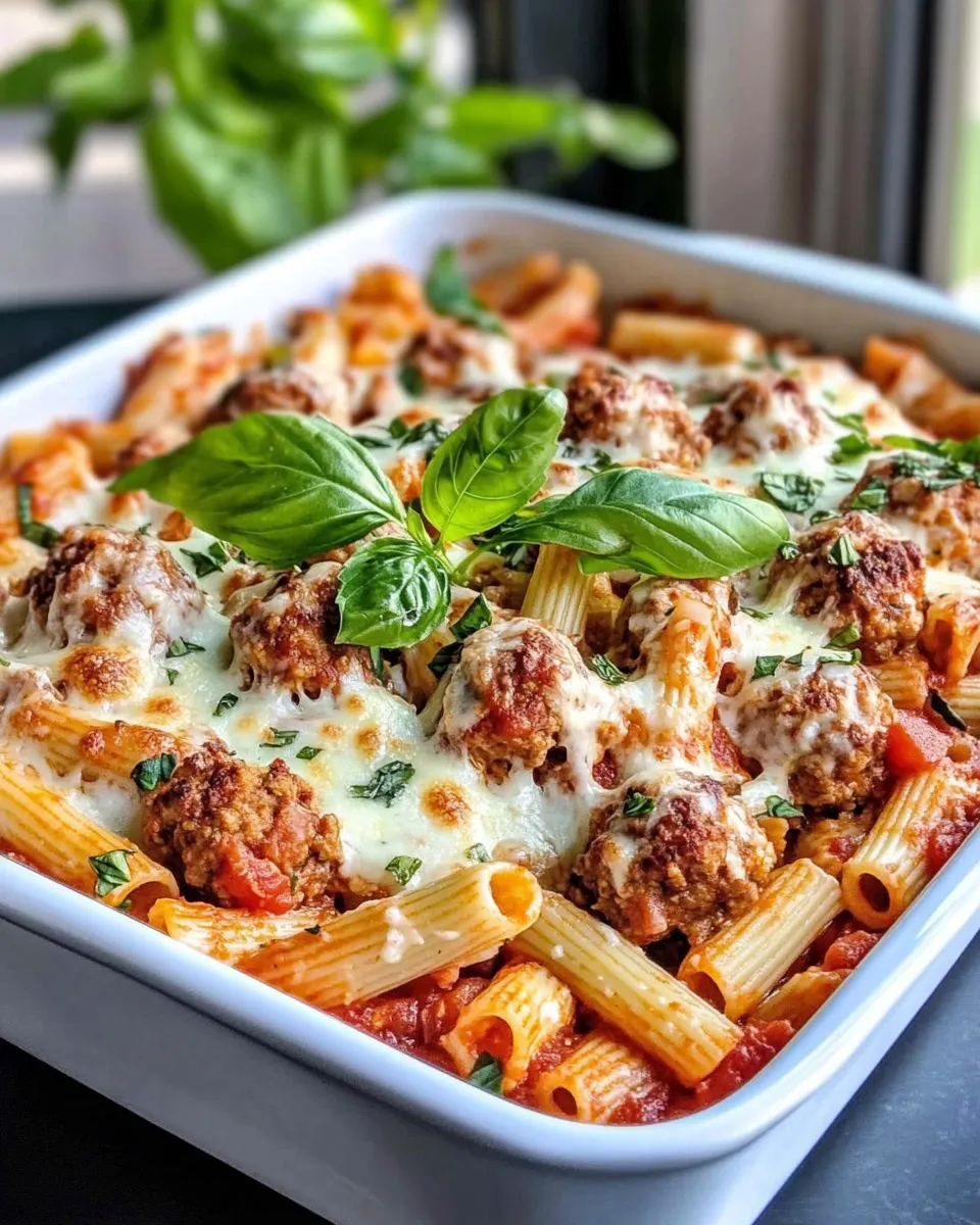 Classic Creamy Meatball Pasta Bake dish photo