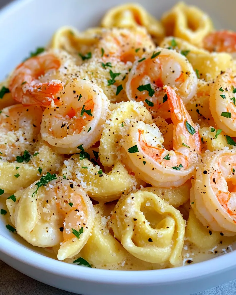 Homemade Creamy Parmesan Shrimp Tortellini recipe photo