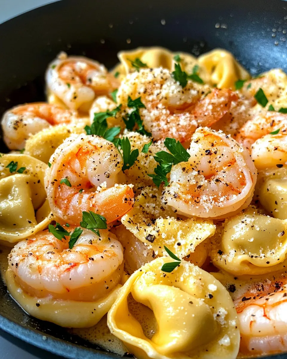 Classic Creamy Parmesan Shrimp Tortellini dish photo