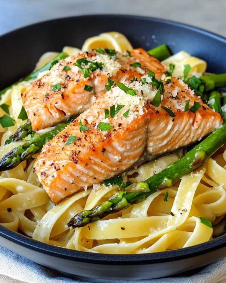 Homemade Creamy Salmon and Asparagus Pasta photo