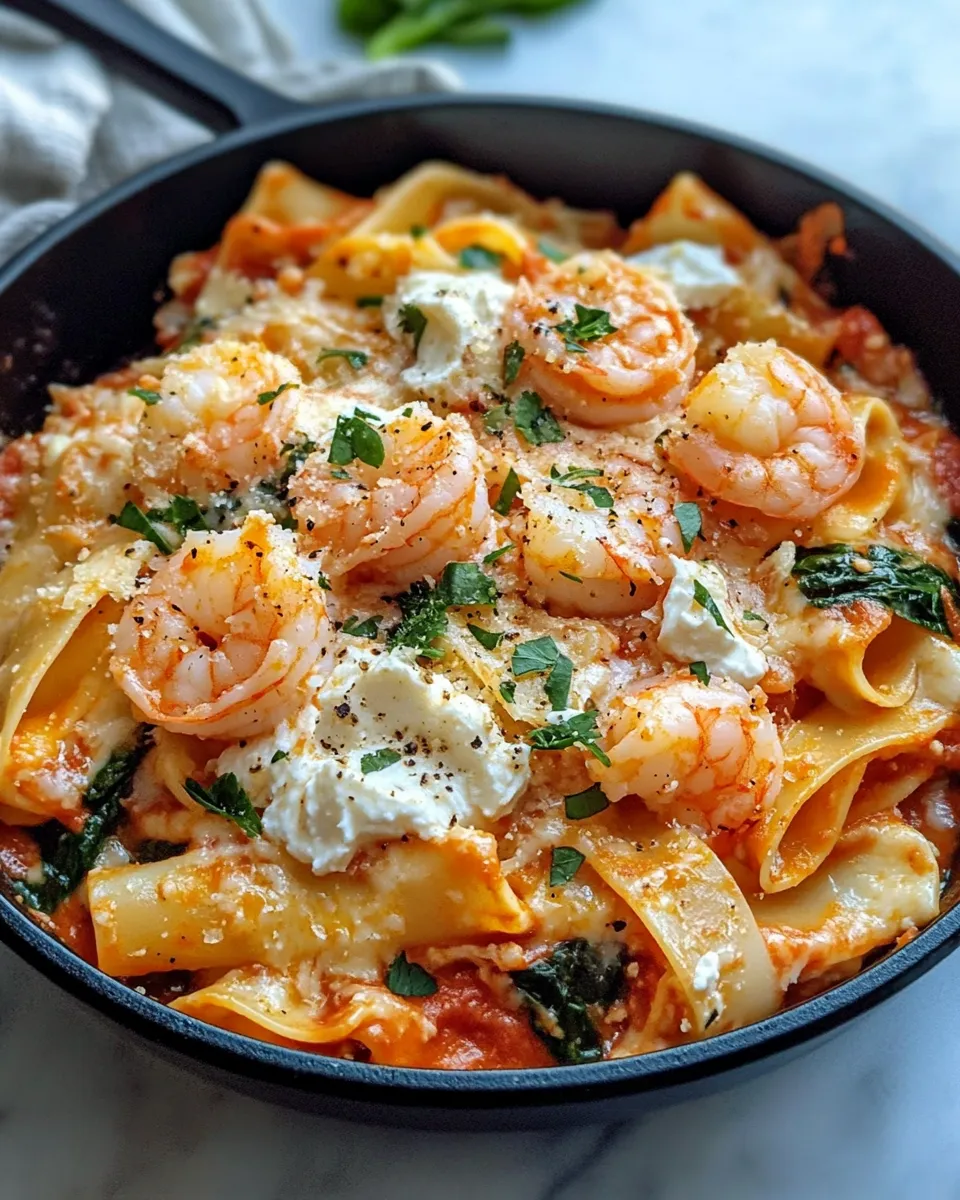 Homemade Creamy Shrimp Lasagna Skillet photo