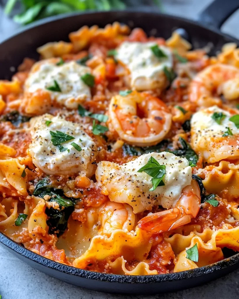 Easy Creamy Shrimp Lasagna Skillet recipe photo