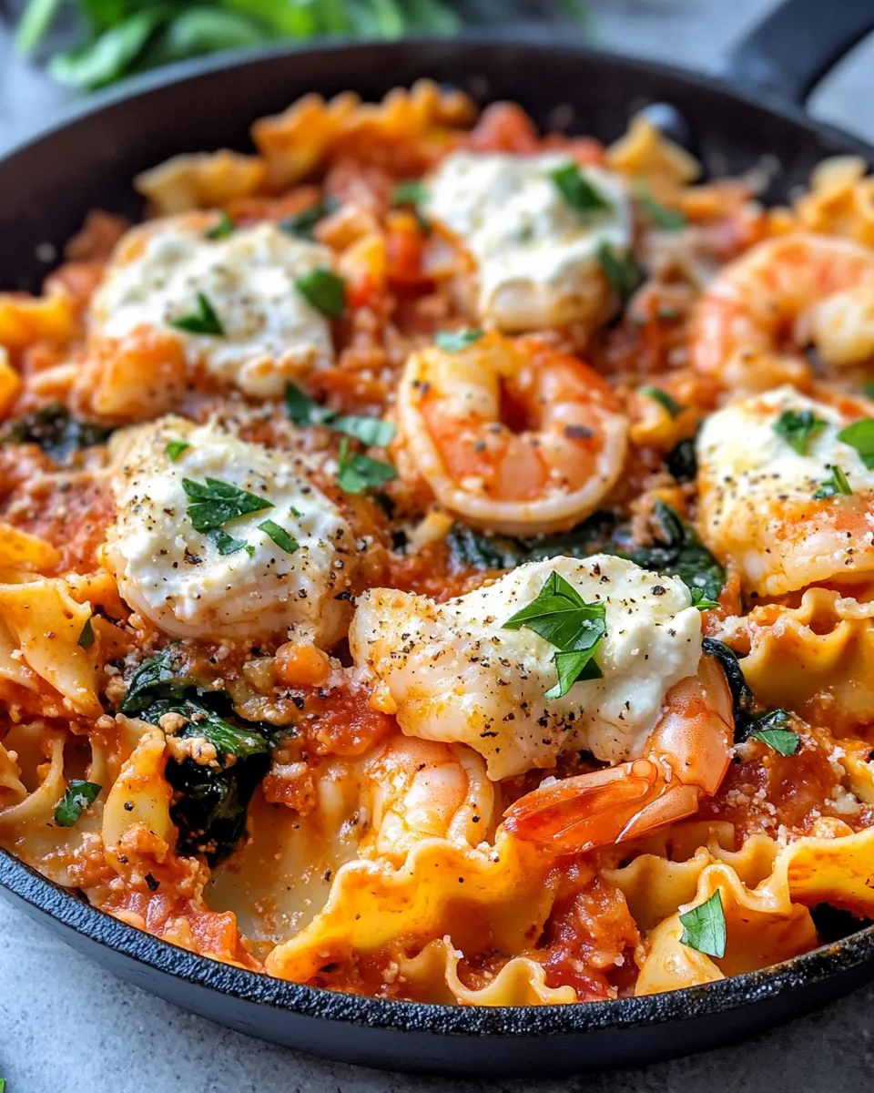 Easy Creamy Shrimp Lasagna Skillet recipe photo