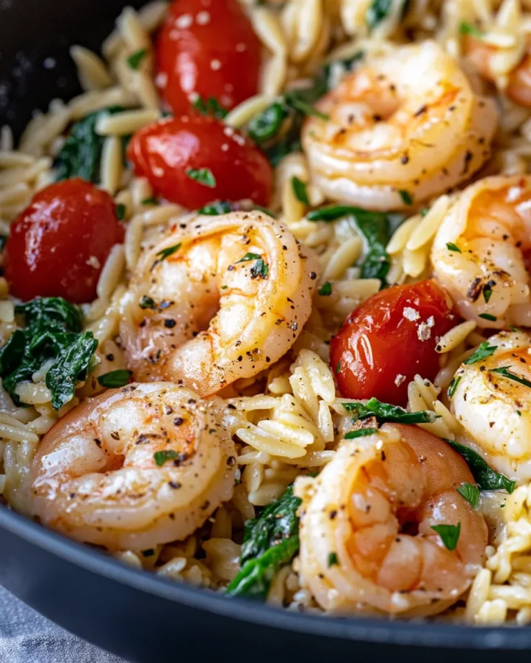 Homemade Creamy Shrimp Orzo Skillet recipe photo