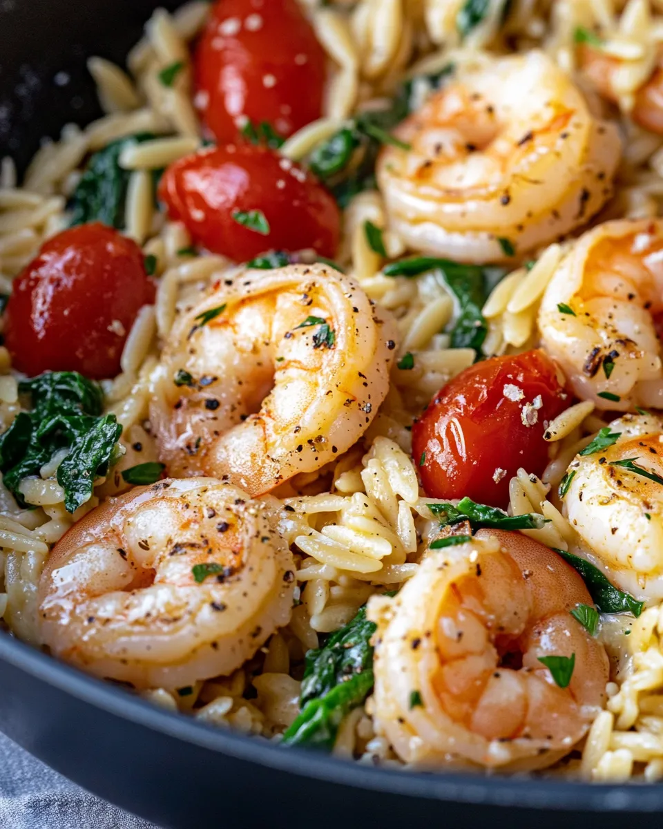 Homemade Creamy Shrimp Orzo Skillet recipe photo