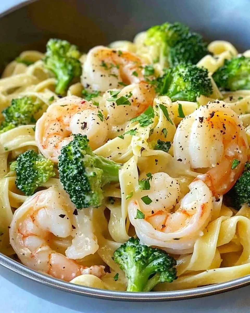Homemade Creamy Shrimp and Broccoli Pasta recipe photo